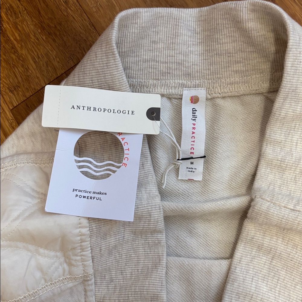 Anthropologie Daily Practice Midi Skirt-cream quilted knit Cute Athleisure - Picture 2 of 6